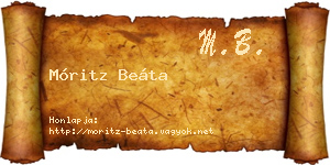 Móritz Beáta névjegykártya