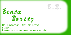 beata moritz business card